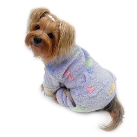 Ultra Plush Colorful Bones/Paws Turtleneck Pajamas (size: L)