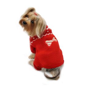 Candy Cane Bone Holiday Sweater Bodysuit (size: L)