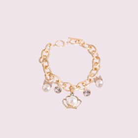 Princess in Pearls Necklace (Color: golden, size: 12")