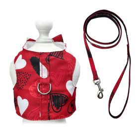 Abstract Hearts Harness Vest with Matching Leash (size: XL)