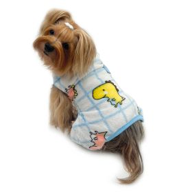 Ultra Plush Colorful Dinosaurs Front Sleeveless Pajamas (size: XL)