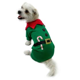 Shimmery Candy Cane Elf Bodysuit (size: XL)