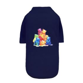 Yummy Gummy Dog Tee (Color: Navy, size: SM)