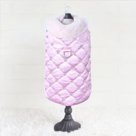 Glamour Baby Dog Coat (Color: Blush, size: SM)