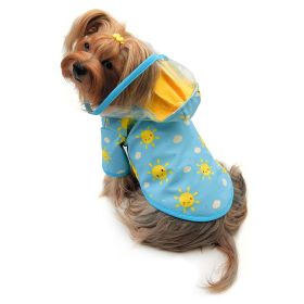 Clear View Happy Sunshine Raincoat with Fleece Lining and Detachable Hood (size: XS)
