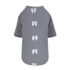 Dainty Bow Sweater (Color: Pewter, size: SM)