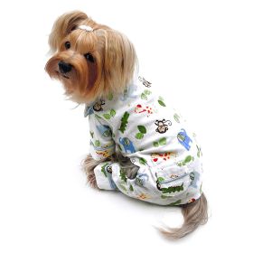 Zoo Animals Flannel Pajamas with 2 Pockets (size: M)