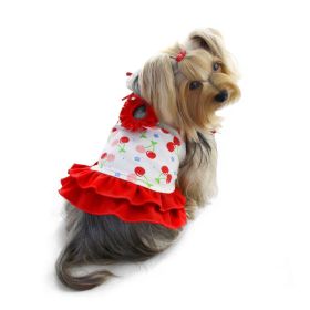 Soft Knit Cotton Cherries Dress w/Shoulder Ties (size: M)