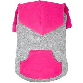 Color-Block Hoodie (Color: Pink on Gray, size: X-Large)