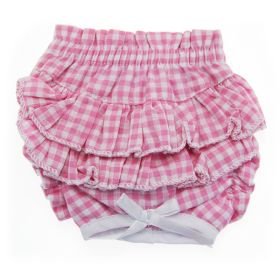 Ruffled Pink Gingham Dog Panties (size: X-Large)