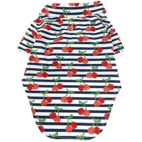 Hawaiian Camp Shirt (Color: Cherry Stripe, size: X-Small)