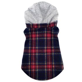 Weekender Dog Sweatshirt Hoodie (Color: Red & Black Plaid Flannel, size: small)