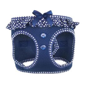 American River Choke Free Dog Harness Polka Dot Collection (Color: Navy Polka Dot, size: medium)