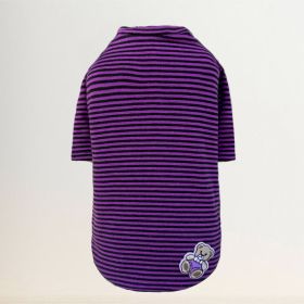 Striped Baby Beer Dog Tee (Color: Striped Purple, size: LG)