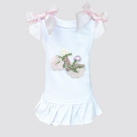 Summer Stroll Dog Dress (Color: White, size: LG)